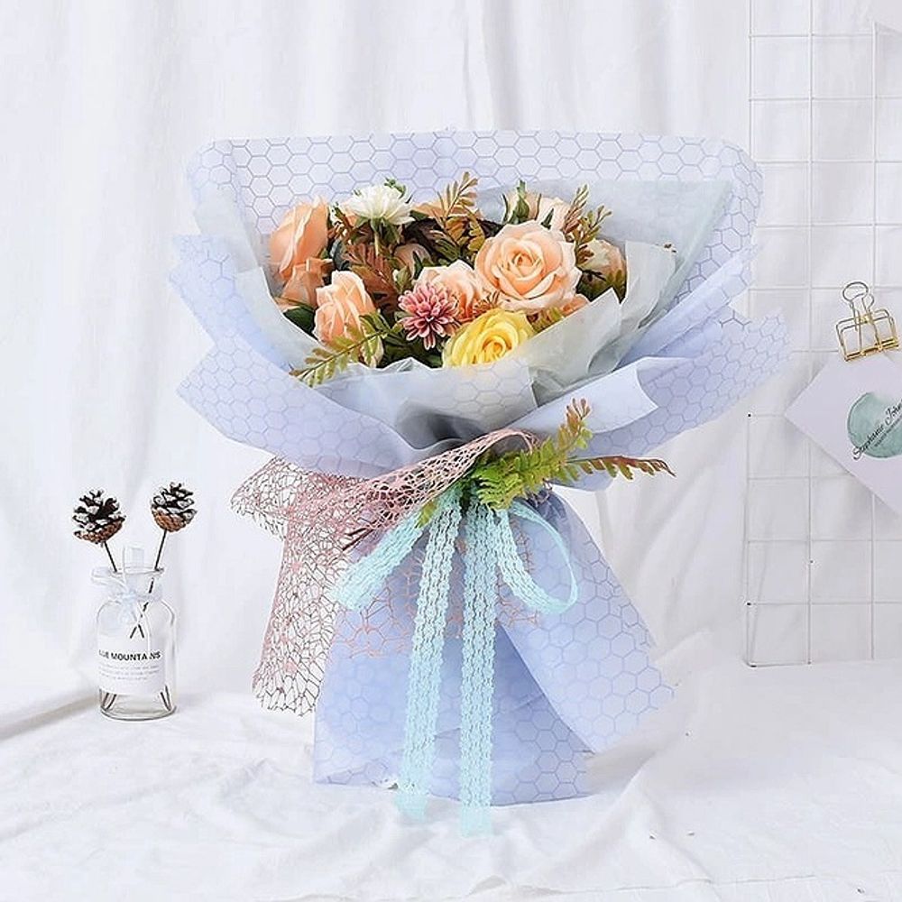 Пленка матовая "Соты" (10м) СИНИЙ