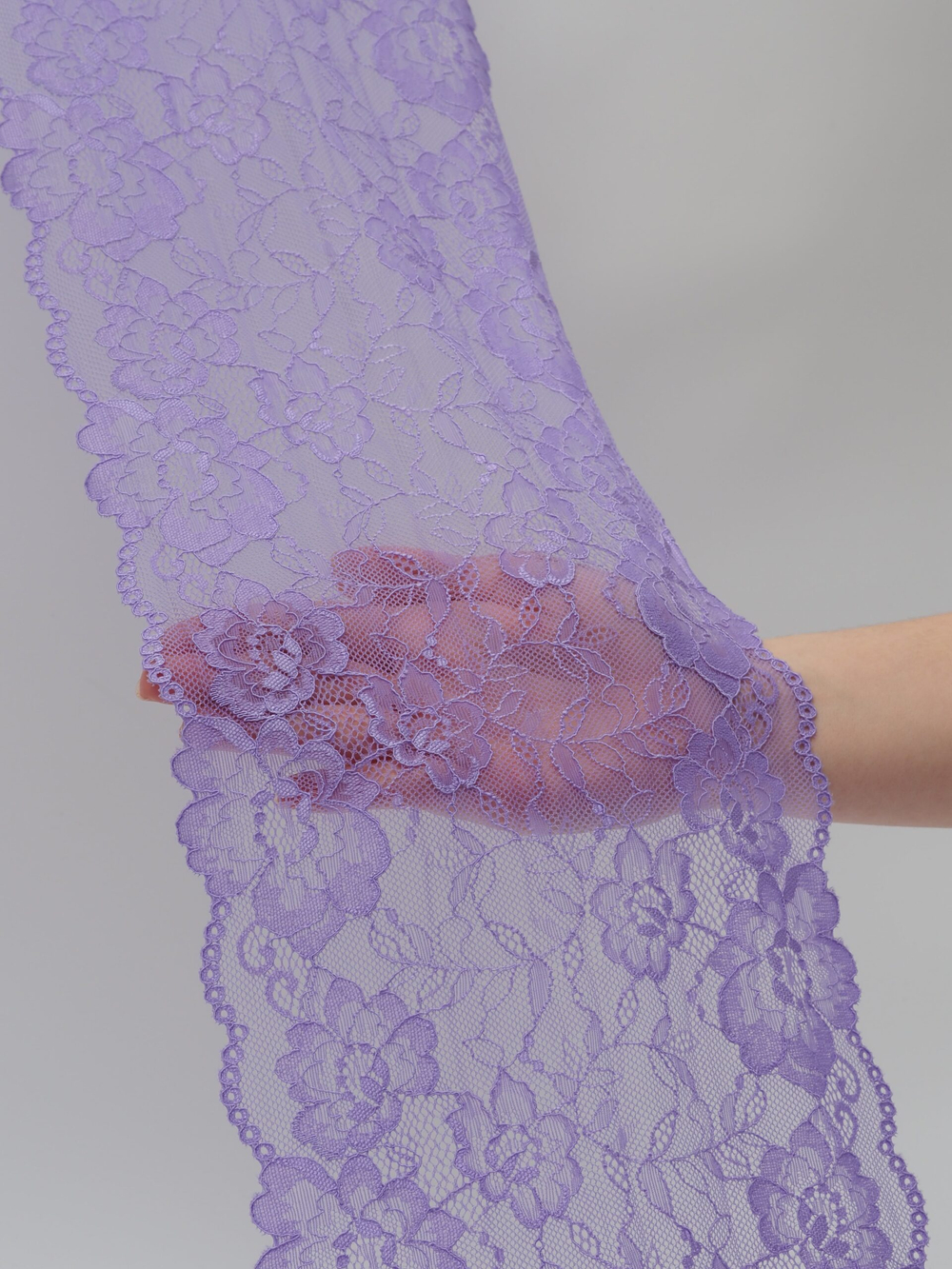 Эластичное кружево яркая лаванда (ярче резинок) ширина 20 см