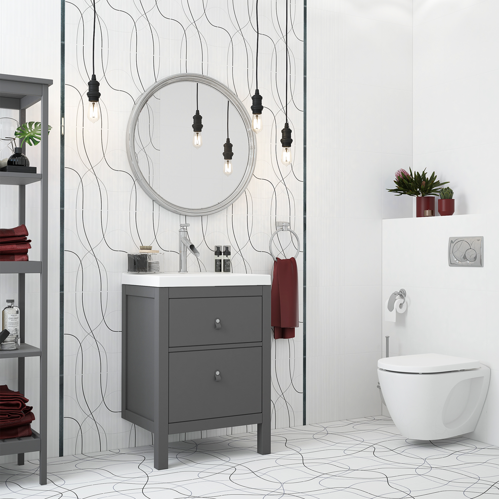 Плитка настенная Керамин Аляска 7С 40x27.5 см 1.65 м² цвет белый