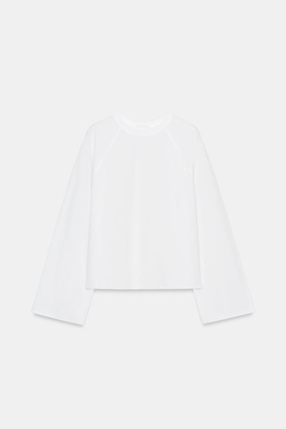ZARA ФУТБОЛКА С РУКАВАМИ РЕГЛАН, БЕЛЫЙ