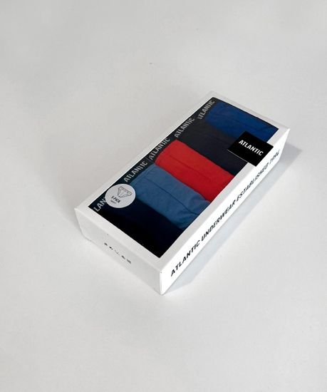 Трусы (5шт) мужские слипы спорт ATLANTIC, голубые + темно-синие + красные + черные, 5SMP-002