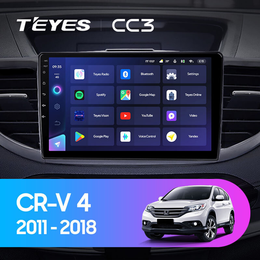 Teyes CC3 10.2" для Honda CR-V 2011-2018