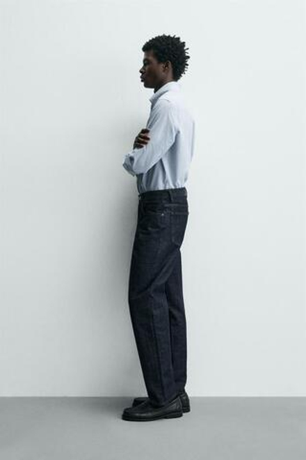 ZARA РУБАШКА REGULAR FIT В КЛЕТКУ, БЕЛЫЙ/НЕБЕСНО-ГОЛУБОЙ