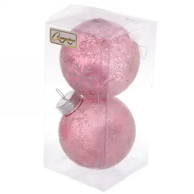Набор украшений SHINE «Snow Sand» 8 см (2 шт.), rose pink