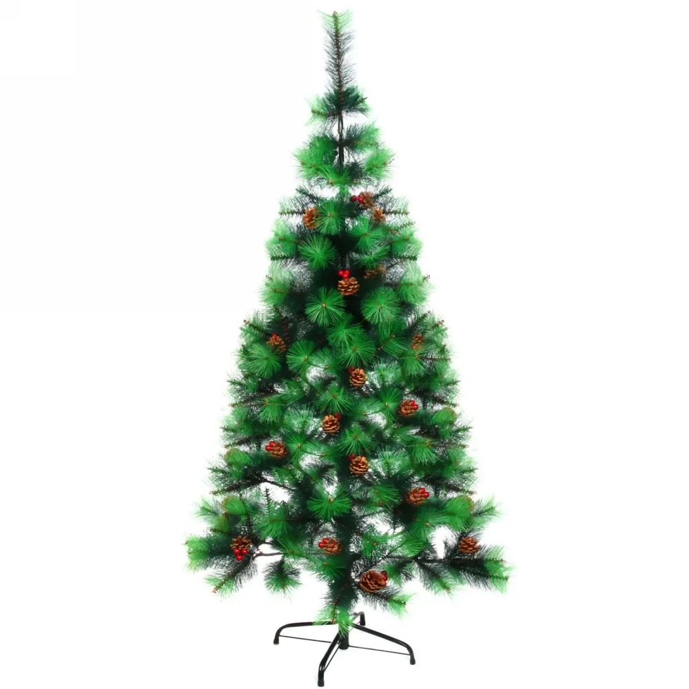 Ёлка «Тайга» 210 см, леска с шишками и ягодами (310 веток) (без заводской упаковки)