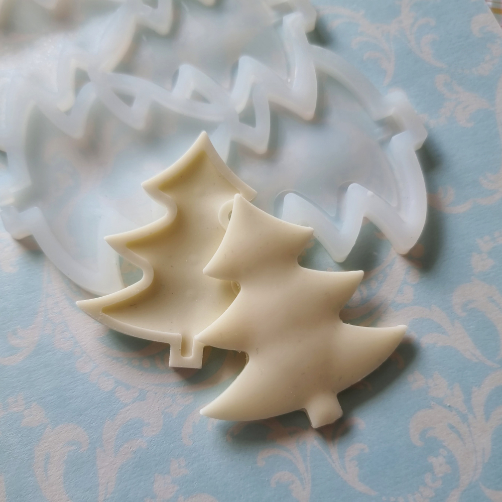 Силиконовая форма для леденцов «Елочки  погремушки 3 в 1»