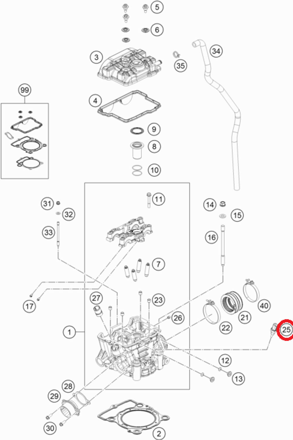 Датчик температуры охлаждающей жидкости KTM, HQV, GASGAS