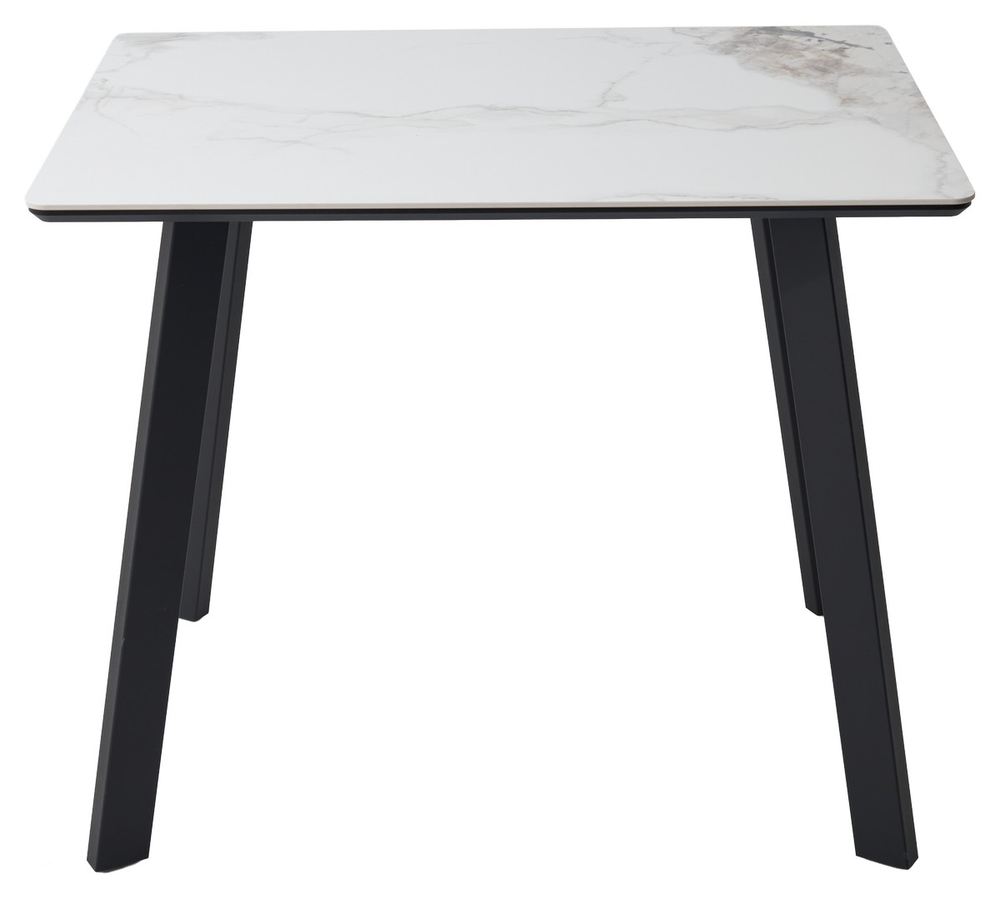 Стол ТИК ТАК 90  PANDORA LIGHT, керамика / Черный каркас М-City