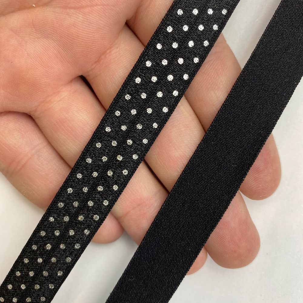 Бейка в серебряный горох 15 мм