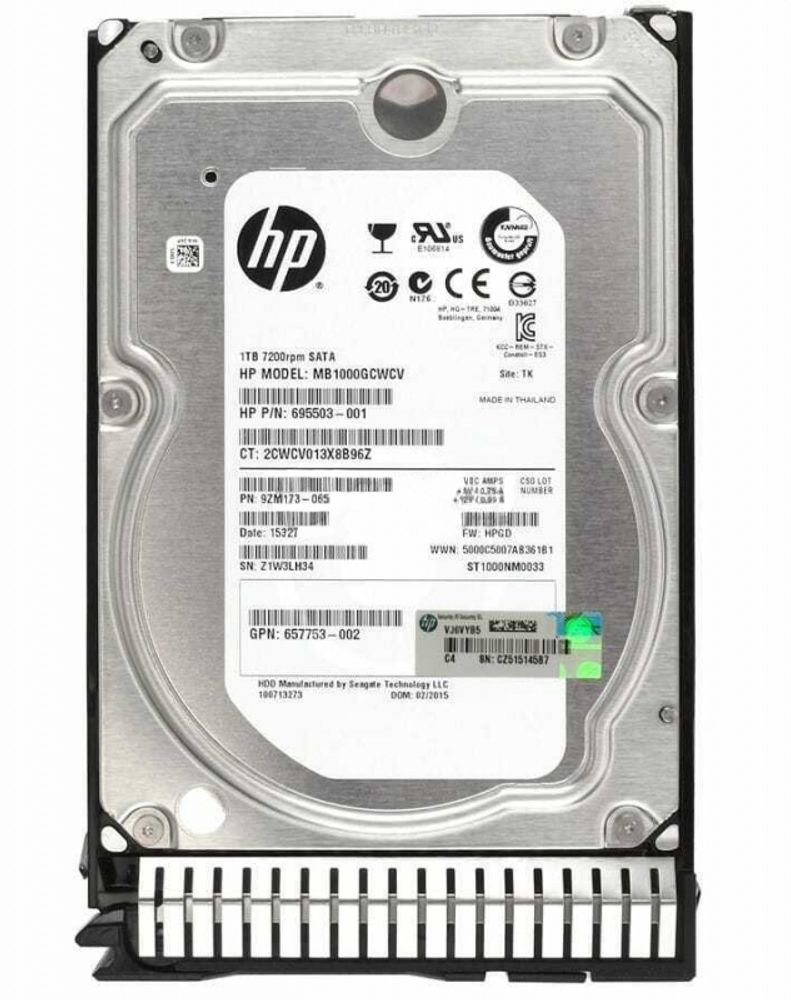 Жесткий диск HP 1TB, HOT-PLUG, SATA3G, 7.2K RPM, 3.5" LFF, MDL, NCQ 657750-B21