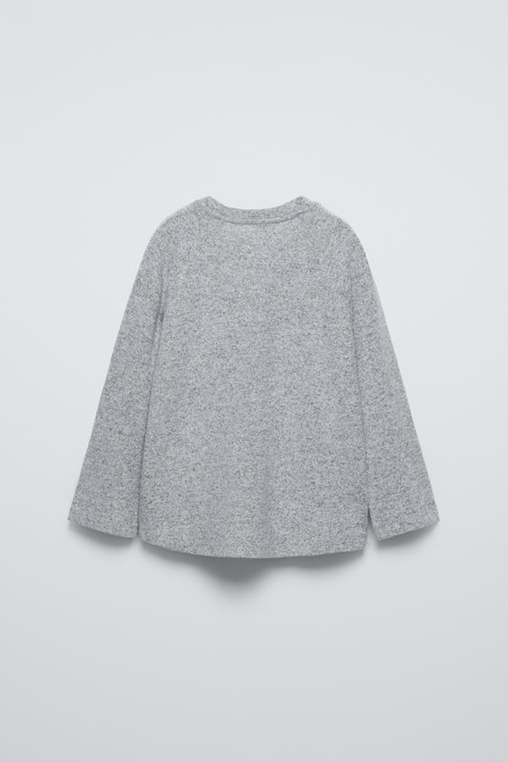 ZARA ОДНОТОННАЯ ФУТБОЛКА SOFT TOUCH, СЕРЫЙ С МЕЛАНЖЕВЫМ ЭФФЕКТОМ