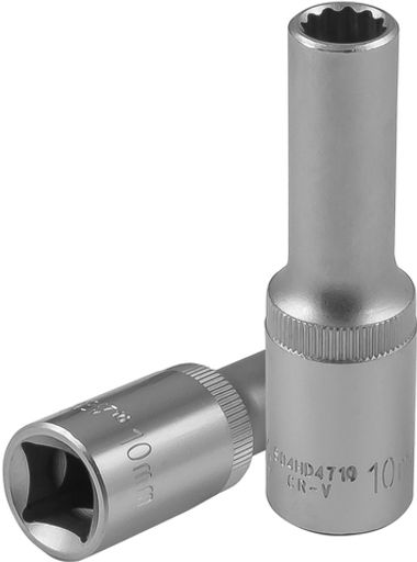 S04HD4710 Головка торцевая глубокая 12-гранная 1/2"DR, 10 мм