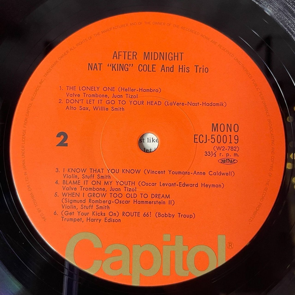 Винтажная виниловая пластинка LP Nat King Cole And His Trio After Midnight (Japan 1977) (Obi)