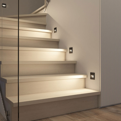 DK3050-BK Светильник встраиваемый в стену, IP 20, LED 3000, 1 Вт, черный пластик