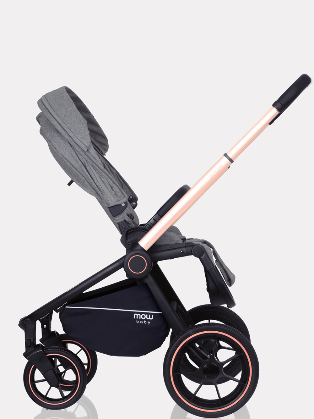 Коляска детская MOWBaby "ZOOM"PU (3в1) RA087 Silver Grey