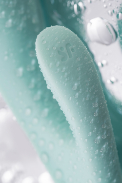 Нереалистичный вибратор Satisfyer Triple Oh, силикон, голубой, 24 см
