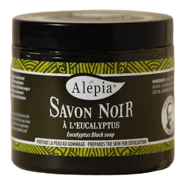 Традиционное черное мыло с маслом эвкалипта для домашнего спа, 200 г (Alepia)