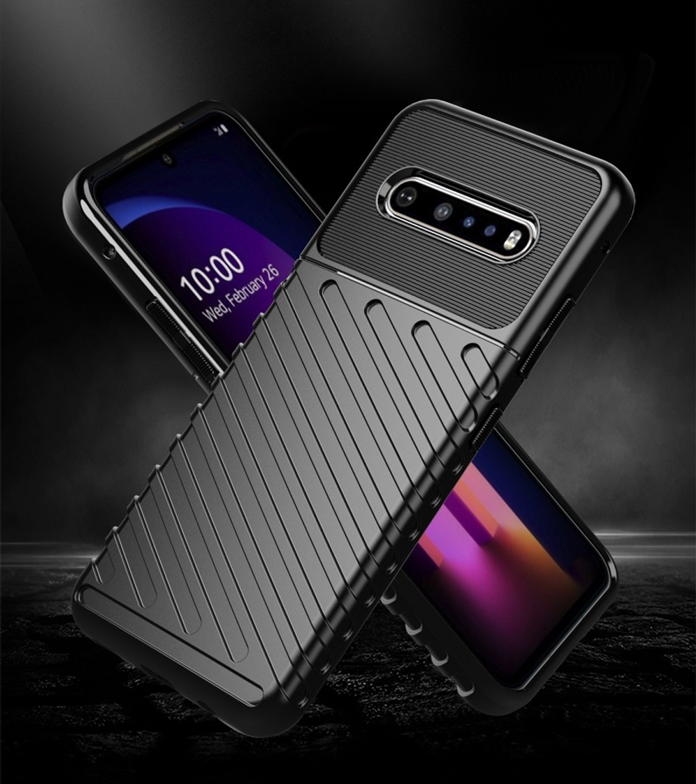 Ударопрочный чехол черного цвета для LG V60 ThinQ, серия Onyx от Caseport