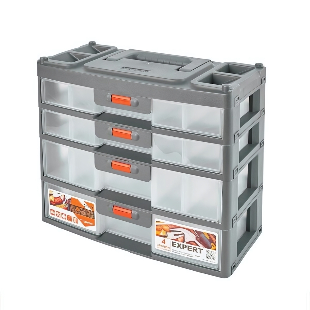 Сет для мелочей Expert 4 секции серо-свинцовый/оранжевый