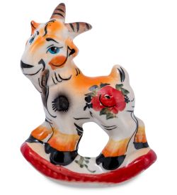 ГЛ-1007 Фигурка «Качалка-Коза» цв. (Гжельский фарфор)