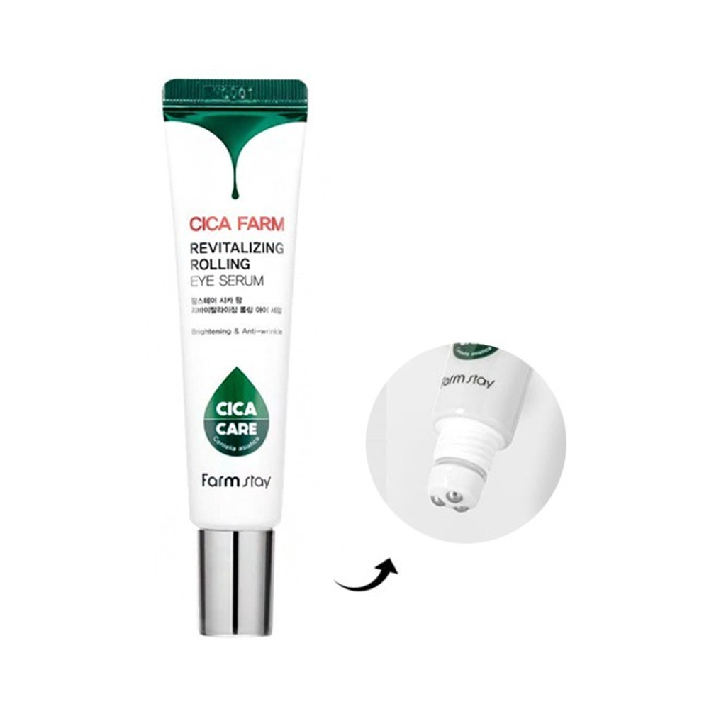 Роликовый крем для век с центеллой FarmStay Cica Farm Revitalizing Rolling Eye Serum