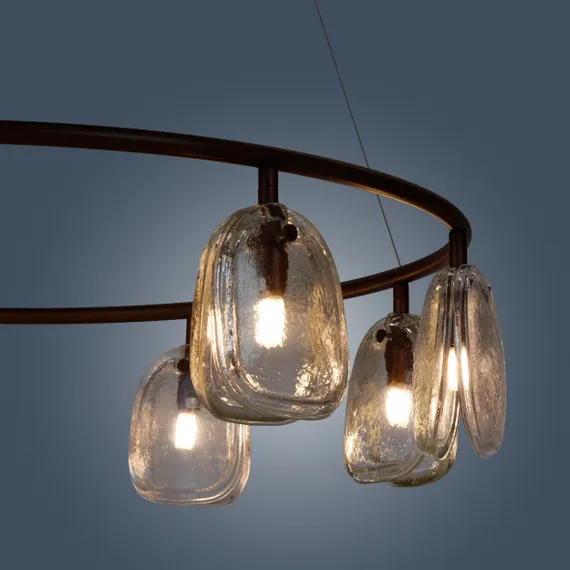 Подвесной светильник Jewel Ø81 см, прозрачный, медный