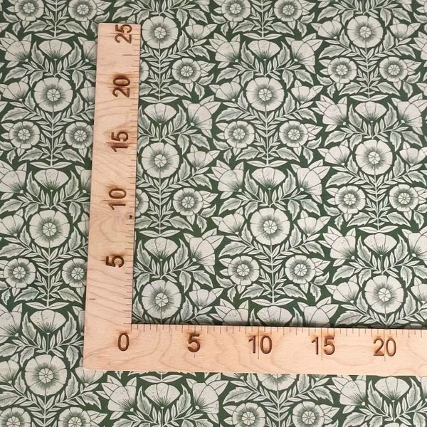 ЦВЕТЫ АРТ НУВО НА ЗЕЛЕНОМ - 100% хлопок 5