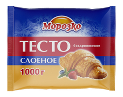 Тесто слоеное бездрожжевое «Морозко» (Россия) - 1 кг