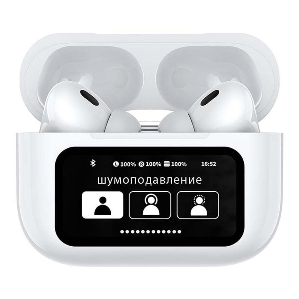 Беспроводные наушники с микрофоном Deppa Air Pro 3 ANC, TWS, BT 5.3, 350 мАч, ANC, LCD (44213) Белый