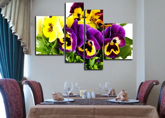 Модульная картина "Фиалка садовая"