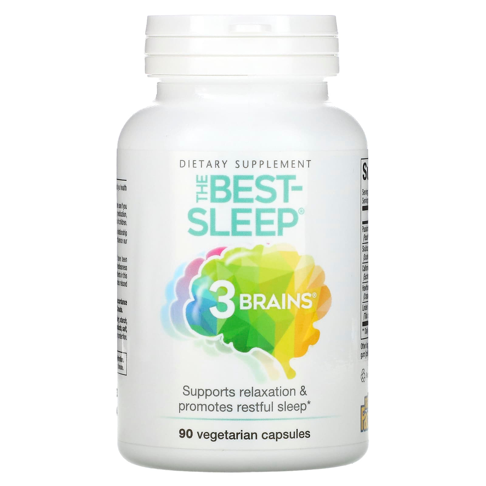 Natural Factors, 3 Brains, The Best-Sleep, 90 вегетарианских капсул