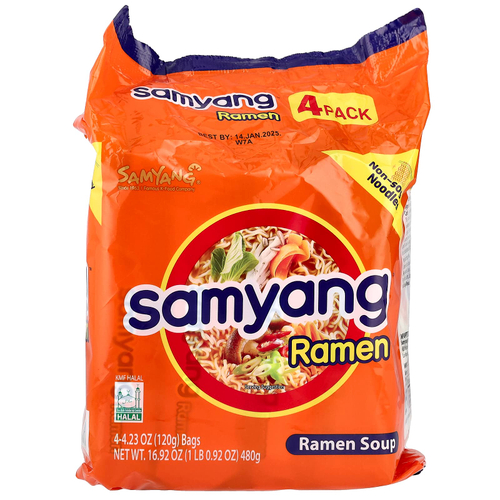 Samyang, Суп рамен, 4 упаковки по 120 г (4,23 унции)