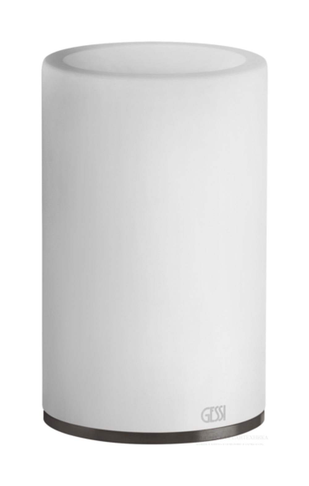 Стакан Gessi 316, настольный, ⌀75х126 мм, цвет White/Black Metal Brushed PVD