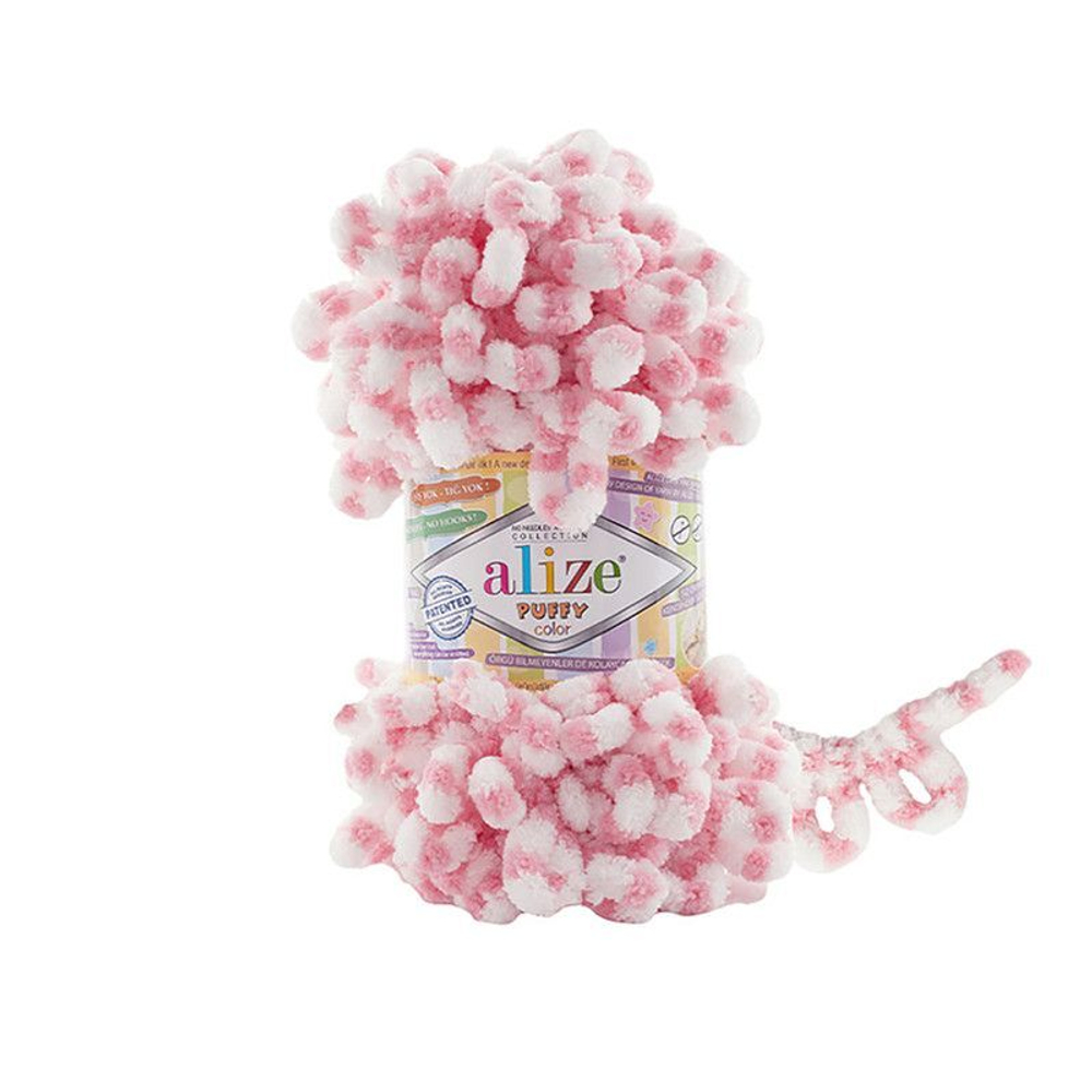 Пуффи колор (Puffy color) пряжа Alize 100%микрополиэстер 5х100г/9 м (6494)