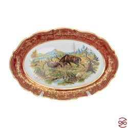 Блюдо овальное Repast Охота красная Мария-тереза 33 см