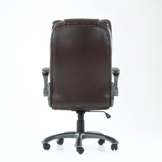 Кресло Barneo K-24 для руководителя коричневая кожа, газлифт 3кл, PU-R57