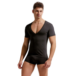 Мужская футболка с глубоким V-образным вырезом Gauvine (Размер: L) (Цвет: белый)