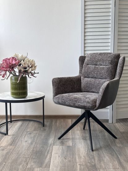 Стул GARLAND 360 град. поворот. HAGA-16 Серый, ткань/ GINO-457 Серый, ткань/ Черный