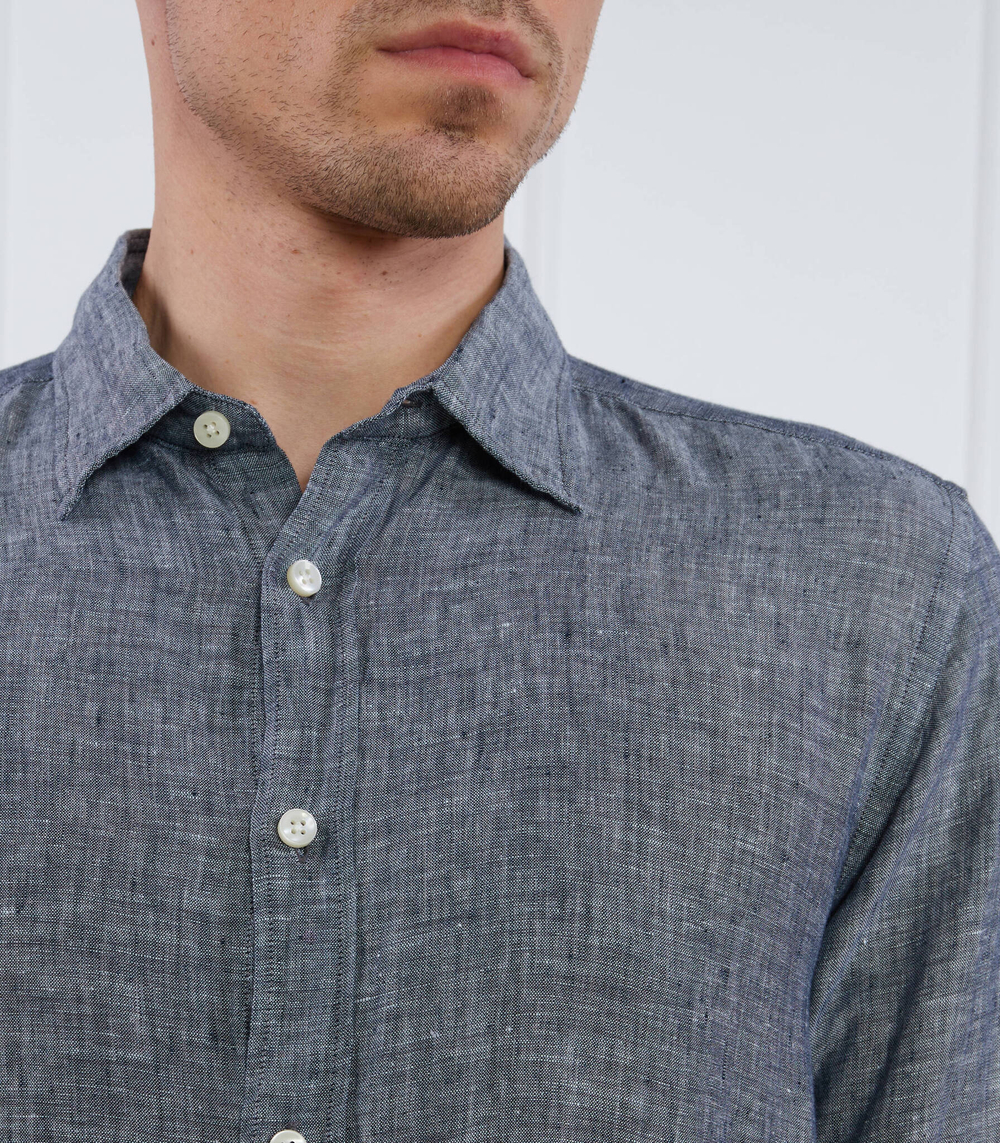 Льняная рубашка Liam BOSS BLACK - графитовый(50490340)