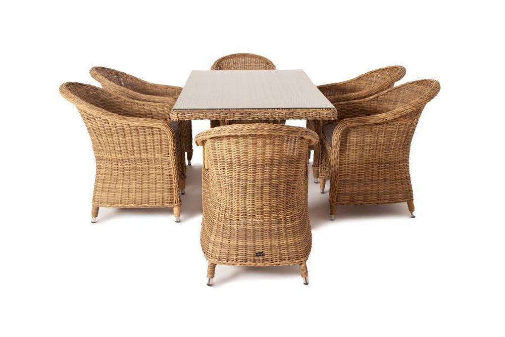 "Эспрессо" обеденная группа плетеная, цвет соломенный