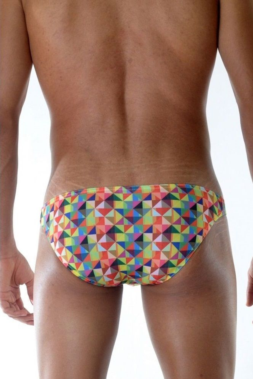 Яркие трусы-слипы с цветным геометрическим узором (Размер: M) (Цвет: разноцветный)