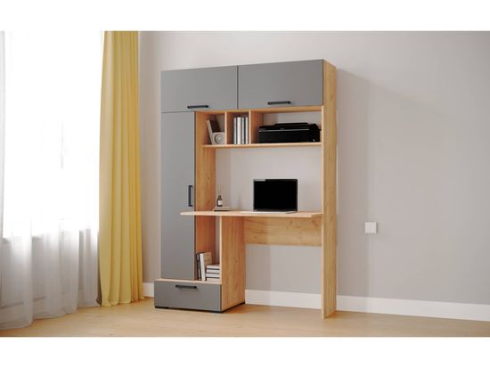 Стол письменный КВАРТЕТ-11 дуб крафт золотой / графит серый