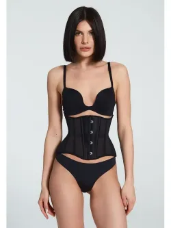 Черный прозрачный корсет MINI