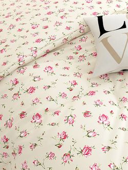 Постельное белье перкаль Сказка "Розовые бутоны на бежевом" семейное Наволочка 50х70 см 2 шт Простынь на резинке 160x200 см Пододеяльник 145x215 см 2шт