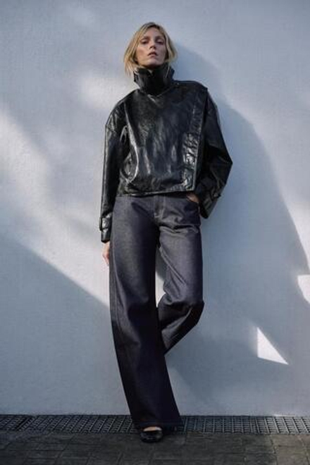 ZARA ДЖИНСЫ ZW ПРЯМЫЕ С НИЗКОЙ ПОСАДКОЙ, СИНИЙ