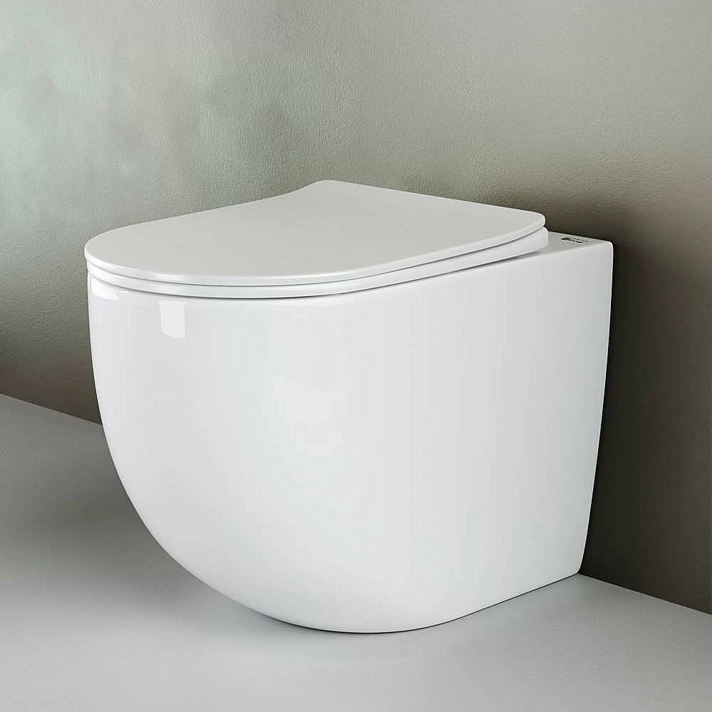 Унитаз приставной Ceramica Nova Mia Rimless CN1810 безободковый, с крышкой микролифт