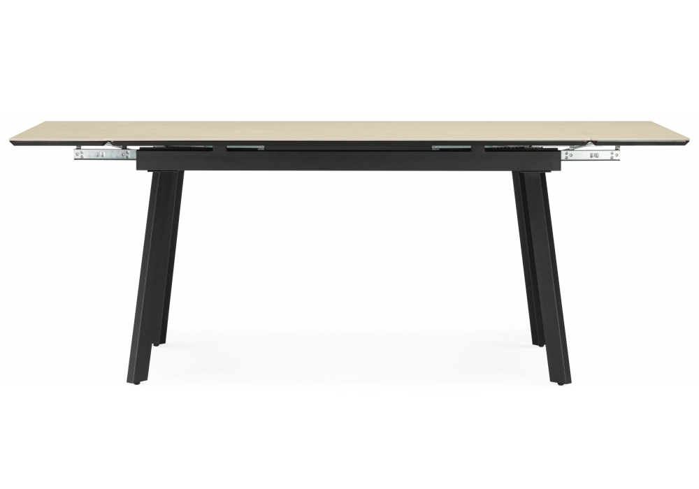 Керамический стол Woodville Норман 140(200)х80 okara light yellow, черный