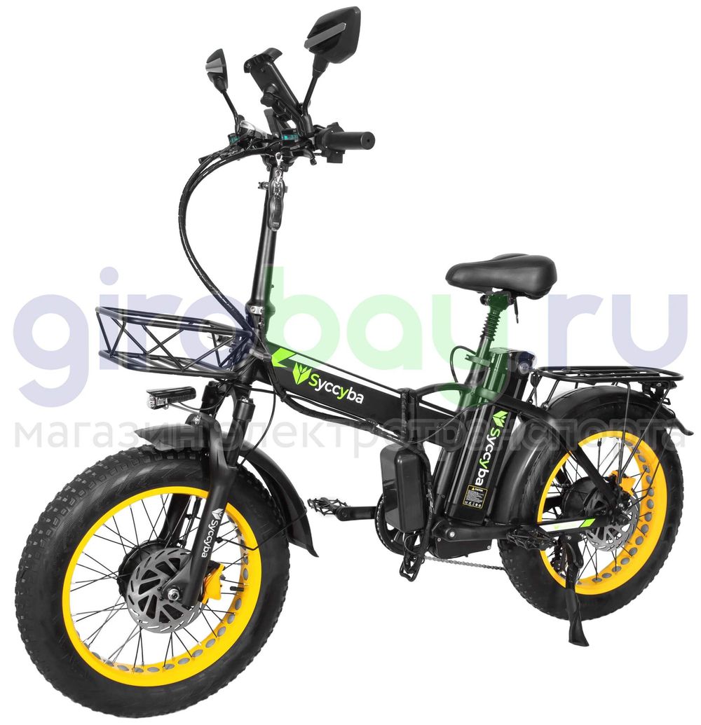Электровелосипед Syccyba F10 Pro Dual 48V/20Ah (полный привод) - Желтый обод фото №1