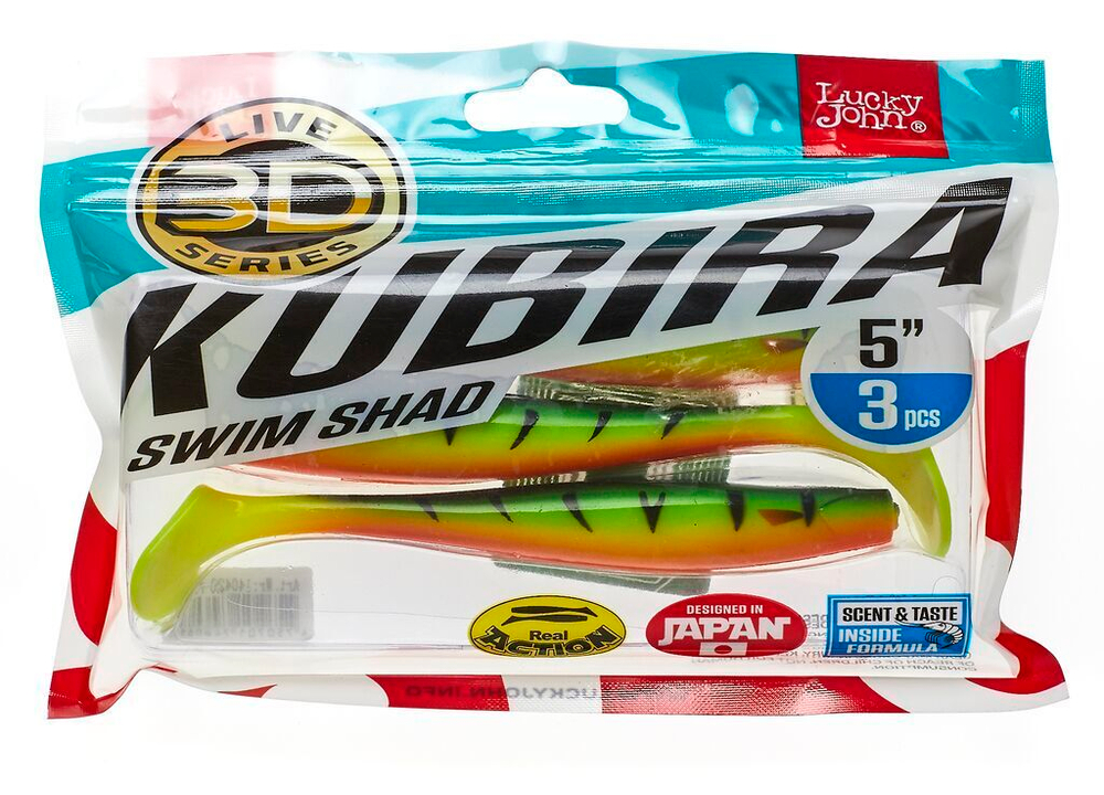 Виброхвост LJ 3D Series Kubira Swim Shad 5" (12,5 см), цвет PG13, 3 шт.