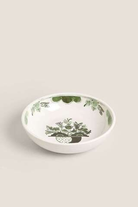 ZARA HOME ФРУКТОВАЯ КЕРАМИЧЕСКАЯ ГЛУБОКАЯ ТАРЕЛКА, ЗЕЛЕНЫЙ